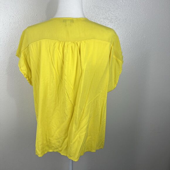 The Pioneer Woman Blouse Women Extra Large Yellow Pink Floral Embroider Boho Top - Picture 3 of 13